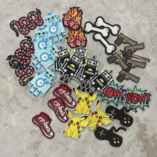 Load image into Gallery viewer, Pikachu robot gamer iron on patches for custom denim jacket Batman