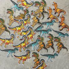 Load image into Gallery viewer, Dinosaur iron on patch custom made for denim jacket