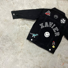Load image into Gallery viewer, Christmas gift personalised jacket”, “custom fashion gift”, “unique denim jacket Christmas present”.