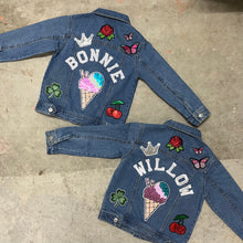 Load image into Gallery viewer, personalised denim jacket for girls perfect gift ideas unique one of a kind