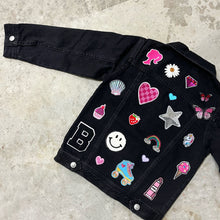 Load image into Gallery viewer, Kids patch denim vintage jacket fun cute one of a kind gifts
