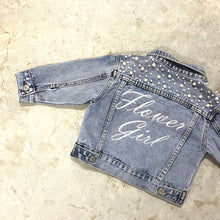 Load image into Gallery viewer, Kids Personalised Pearl Denim Jacket
