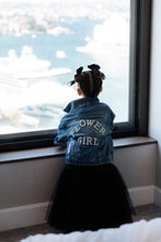 Load image into Gallery viewer, custom made bridal denim jacket for flower girls - wifey mrs denim jacket