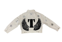 Load image into Gallery viewer, personalised custom made denim jacket with angel wings