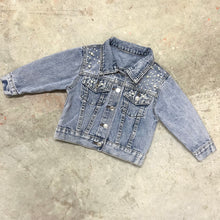 Load image into Gallery viewer, Personalised FLOWER GIRL Embroidered Pearl Denim Jacket
